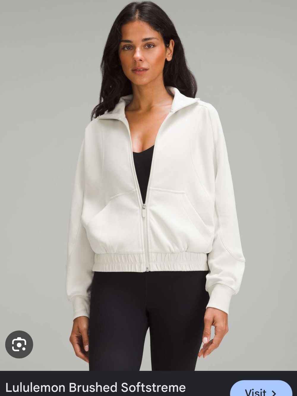 lululemon softstreme Bone Funnel-Neck Zip Jacket